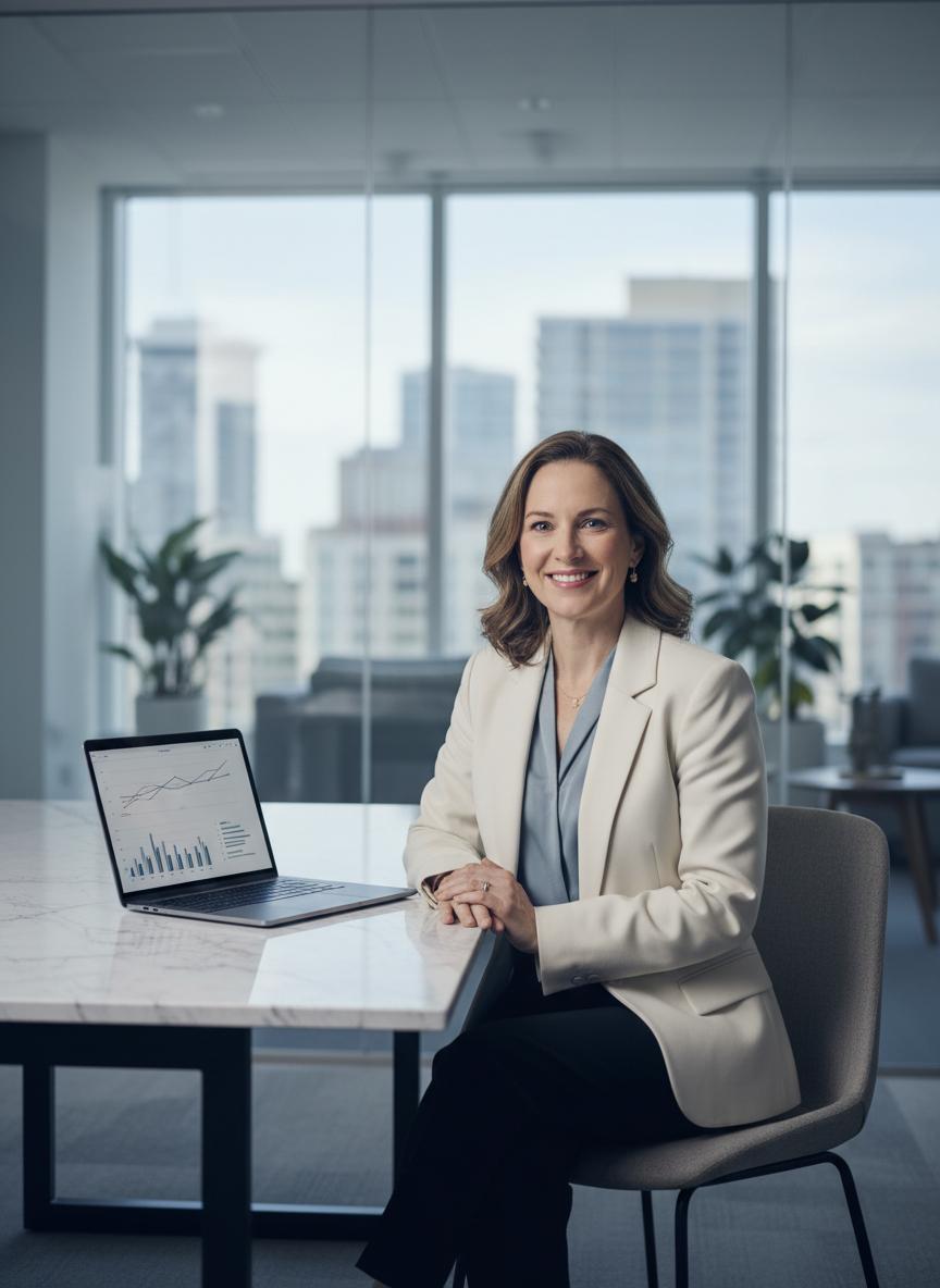 Business professional reviewing contracts